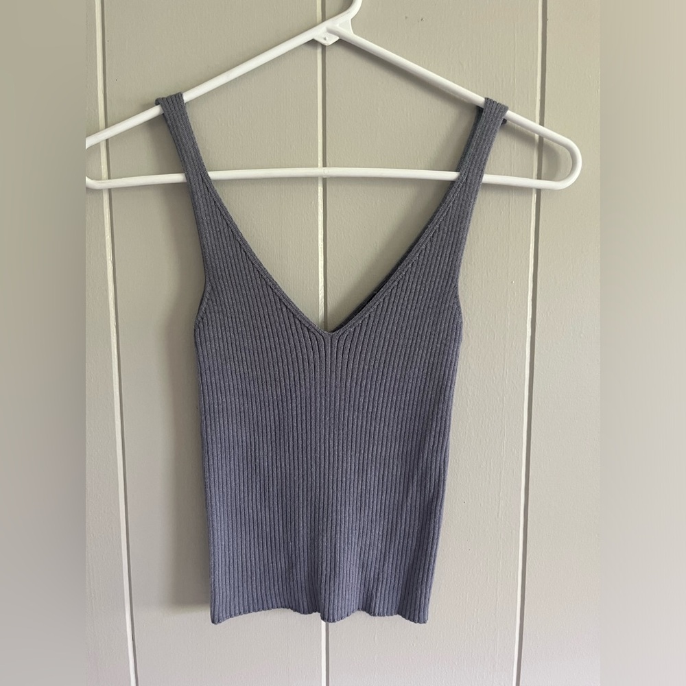 Debut Blue Ribbed Tank